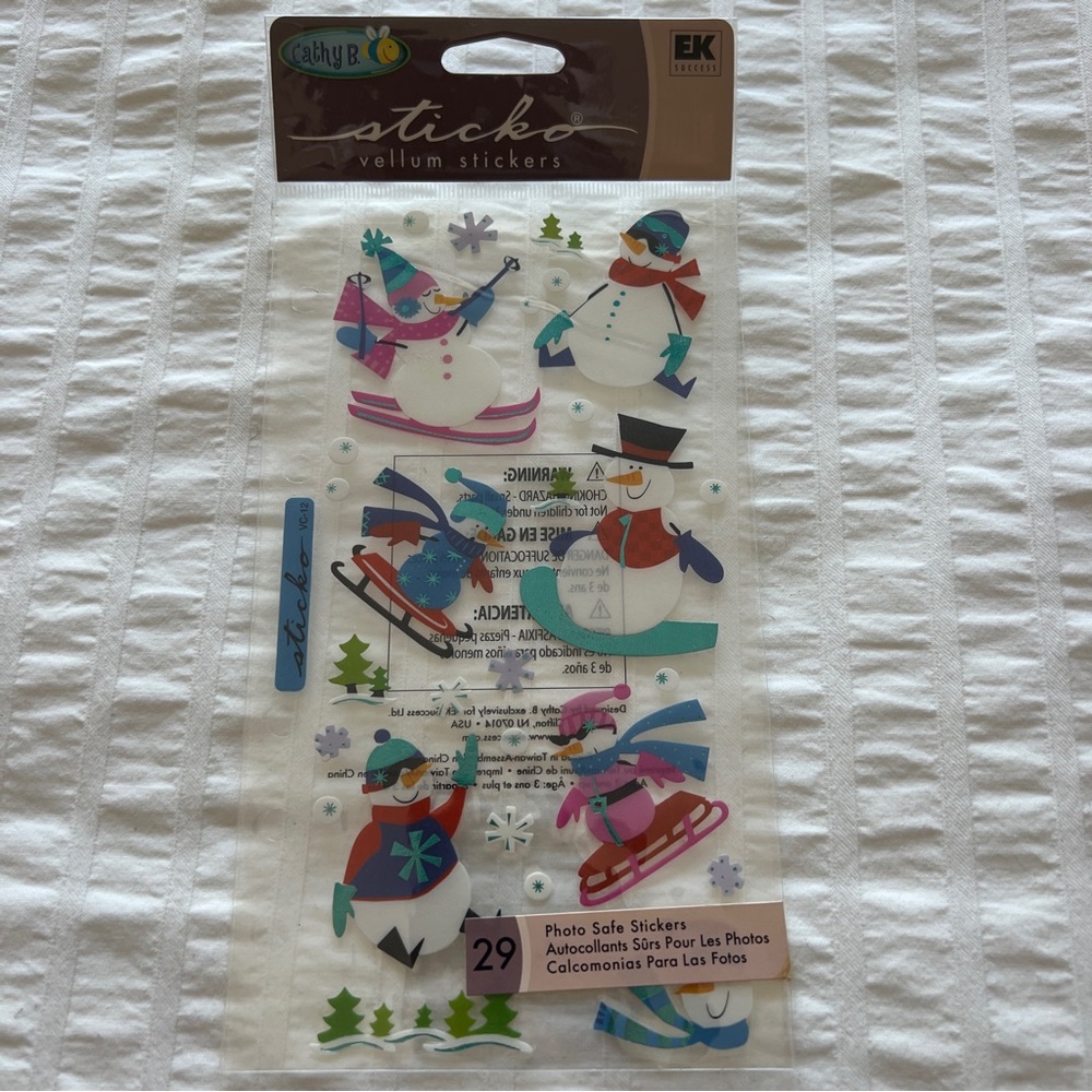 NWT EK Success Sticko Vellum Sassy Snowpeople Sticker Set